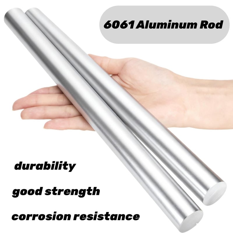 Tlence 2 Pack 1 Inch Diameter Round Aluminum Rod, 13" Long 6061 Aluminum Bar, T6511 Extruded Lathe Bar Stock, Solid Metal Material for Industrial, DIY Craft - Image 4